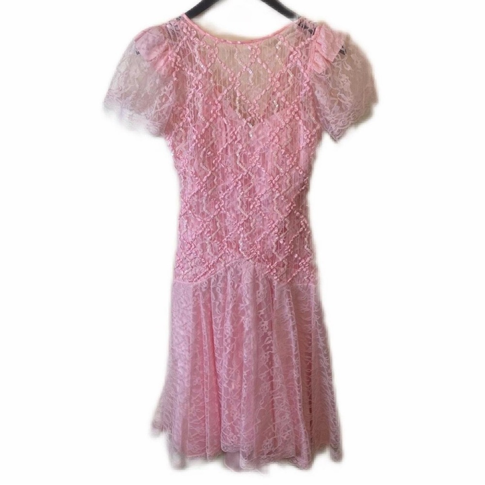 Vintage Pink Lace Dress